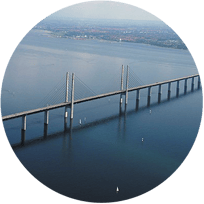 Fågelvy över öresundsbron